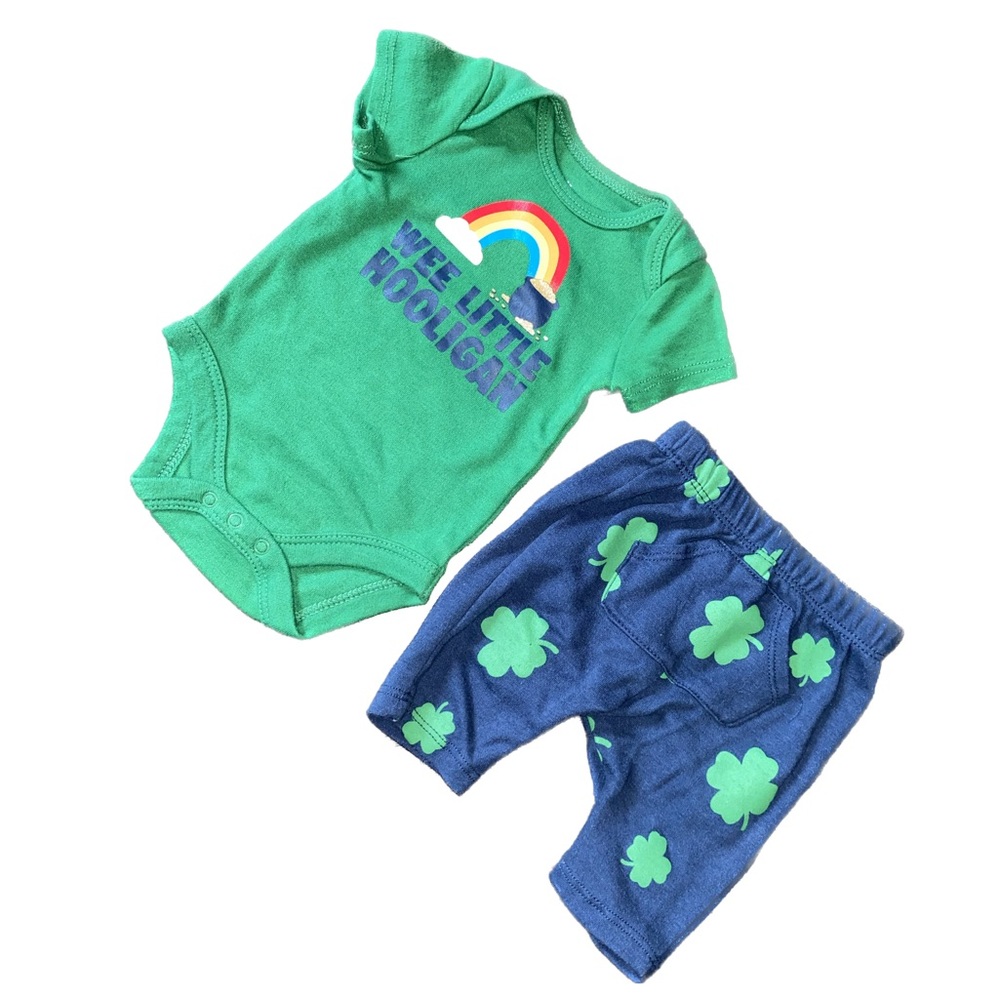 Newborn St Patrick’s Day Onesie Pants Outfit